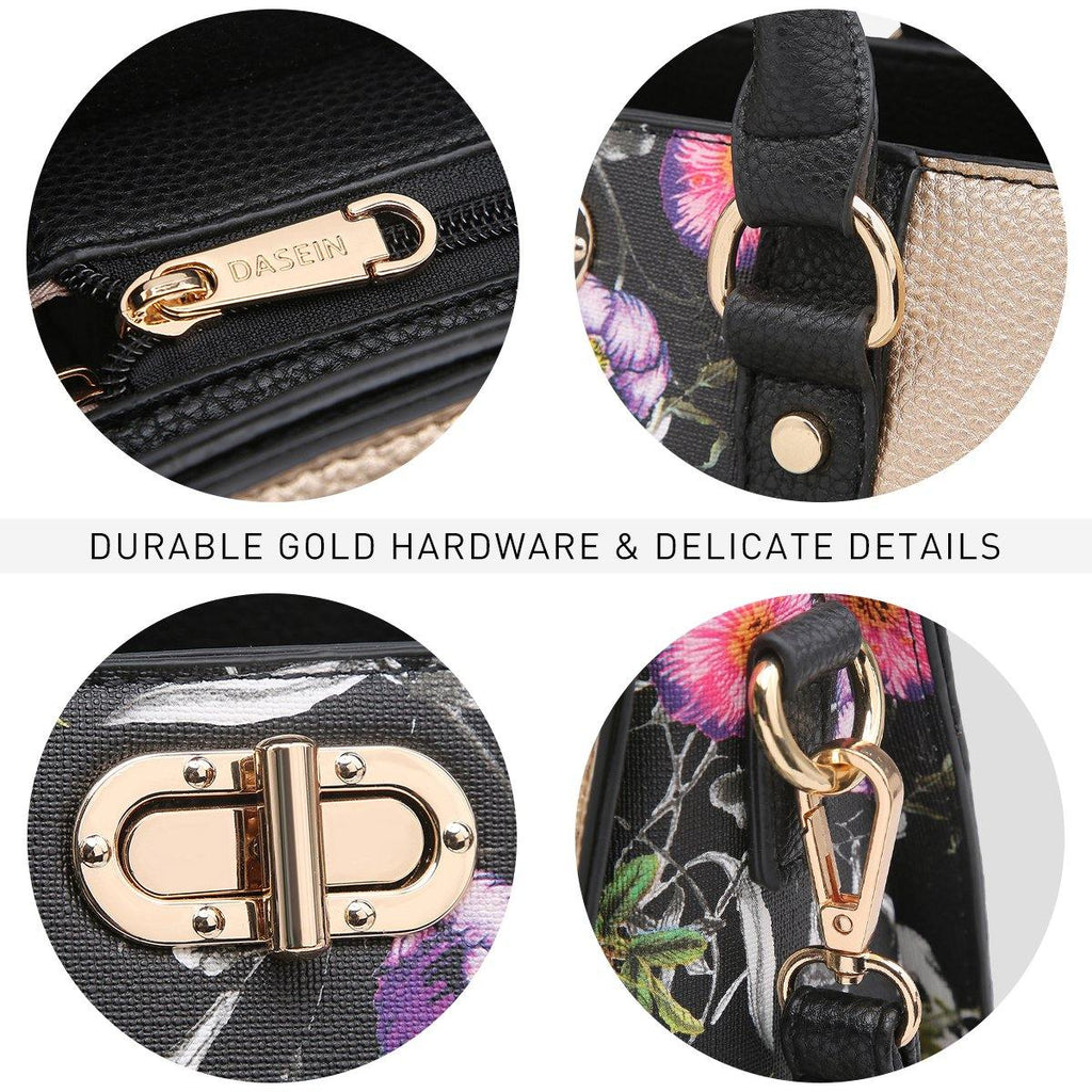 Two-tone 3-in-1 Handbag - Dasein Bags