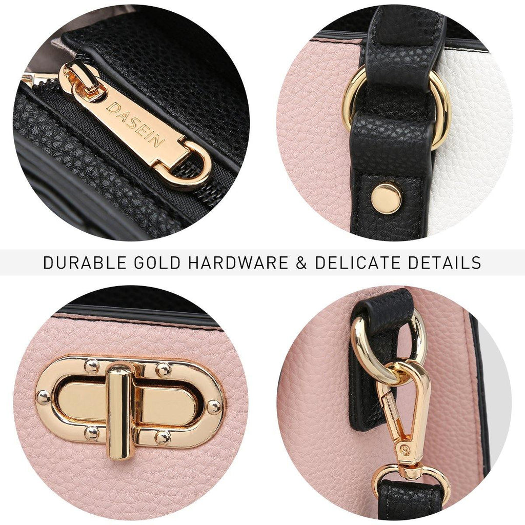 Two-tone 3-in-1 Handbag - Dasein Bags