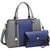 Two-Tone Padlock Satchel with Matching Wristlet-Handbags & Purses-Dasein Bags