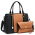 Two-Tone Padlock Satchel with Matching Wristlet-Handbags & Purses-Dasein Bags
