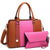 Two-Tone Padlock Satchel with Matching Wristlet-Handbags & Purses-Dasein Bags