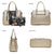 Two-Tone Padlock Satchel with Matching Wristlet - Dasein Bags