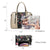 Two-Tone Padlock Satchel with Matching Wristlet - Dasein Bags
