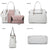 Two-Tone Padlock Satchel with Matching Wristlet - Dasein Bags