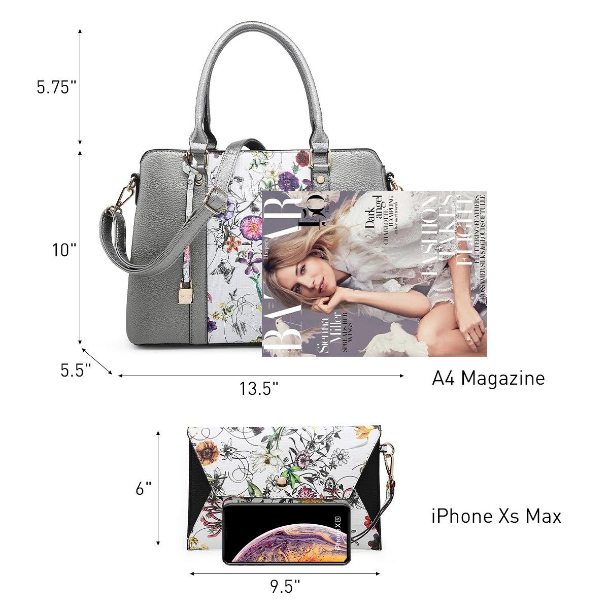 Two-Tone Padlock Satchel with Matching Wristlet - Dasein Bags