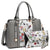 Two-Tone Padlock Satchel with Matching Wristlet-Handbags & Purses-Dasein Bags