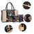 Padlock Two-Tone Satchel with Matching Wristlet-Handbags & Purses-Dasein Bags