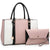 Padlock Two-Tone Satchel with Matching Wristlet-Handbags & Purses-Dasein Bags