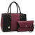 Padlock Two-Tone Satchel with Matching Wristlet-Handbags & Purses-Dasein Bags