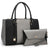 Padlock Two-Tone Satchel with Matching Wristlet-Handbags & Purses-Dasein Bags