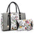 Padlock Two-Tone Satchel with Matching Wristlet-Handbags & Purses-Dasein Bags