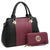 Two-Tone Satchel with Matching Wallet-Handbags & Purses-Dasein Bags