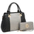 Two-Tone Satchel with Matching Wallet-Handbags & Purses-Dasein Bags