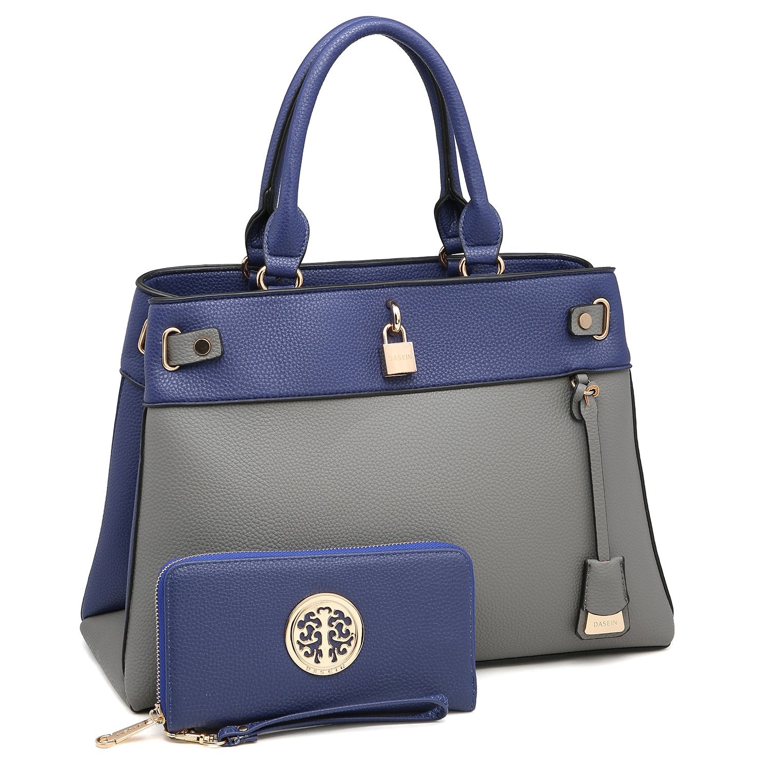 Zipper Top Satchel with Matching Wallet-Satchels-Dasein Bags