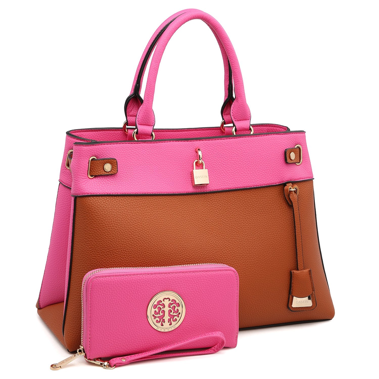 Zipper Top Satchel with Matching Wallet-Satchels-Dasein Bags