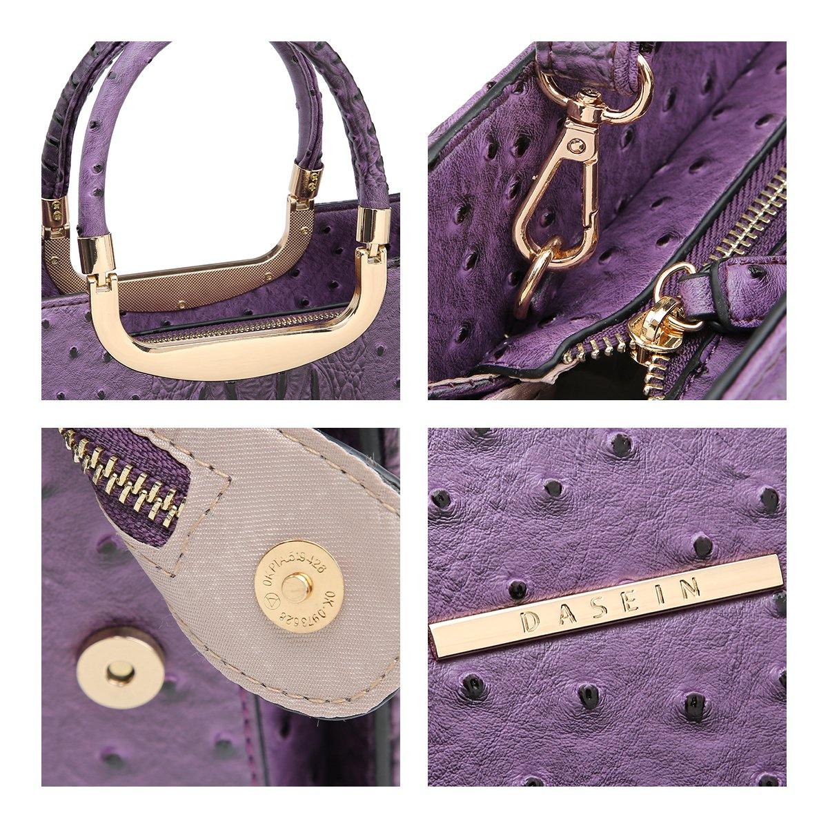 Embossed Pattern Top Handle Handbag with Matching Wallet - Dasein Bags