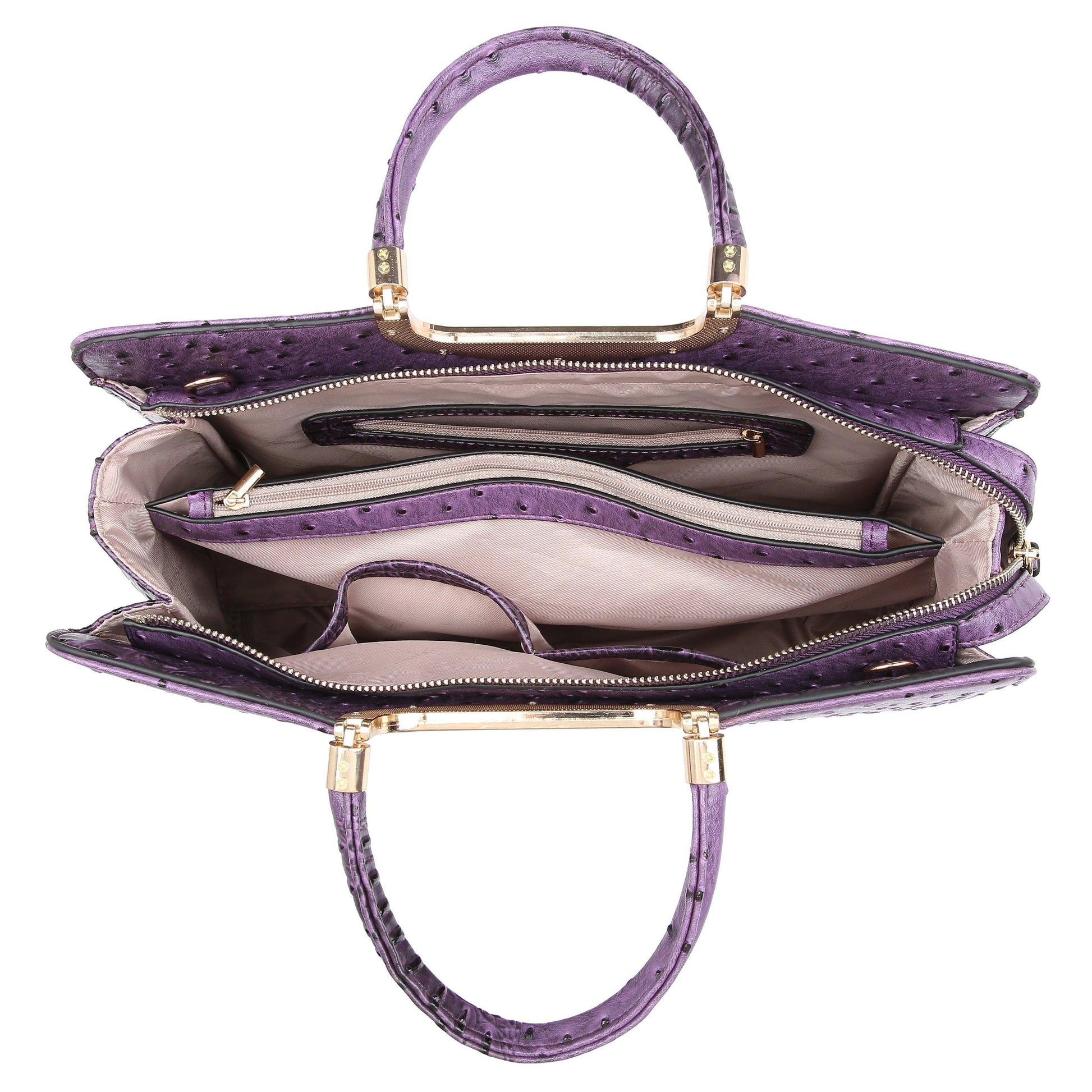 Embossed Pattern Top Handle Handbag with Matching Wallet - Dasein Bags