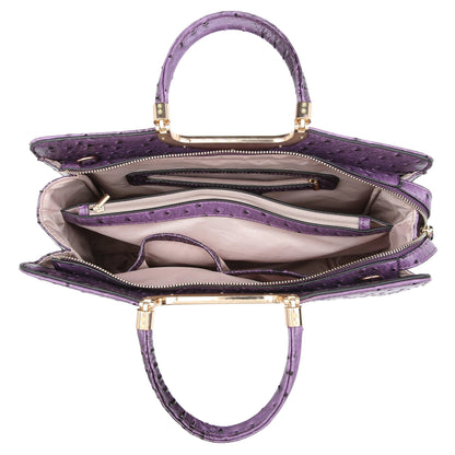 Embossed Pattern Top Handle Handbag with Matching Wallet - Dasein Bags