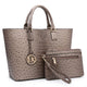 Fashion Embossed Pattern Tote with Matching Wallet