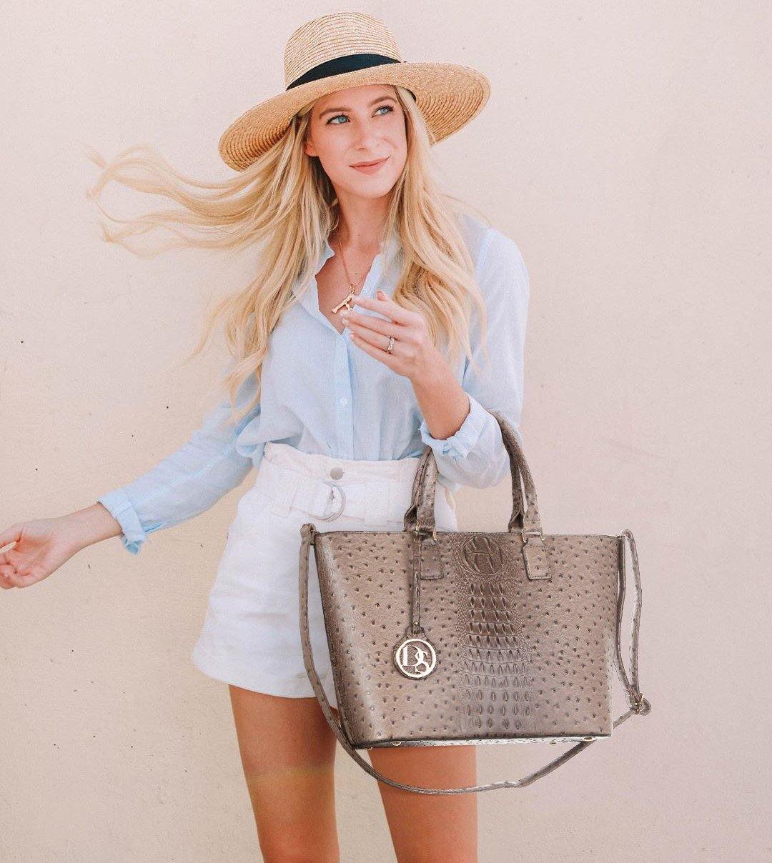 Fashion Embossed Pattern Tote with Matching Wallet - Dasein Bags