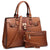 Fashion Emblem Women Handbag and Purses Top Handle Tote Work Bag with Matching Clutch - Dasein Bags