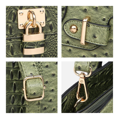 Fashion Emblem Women Handbag and Purses Top Handle Tote Work Bag with Matching Clutch - Dasein Bags