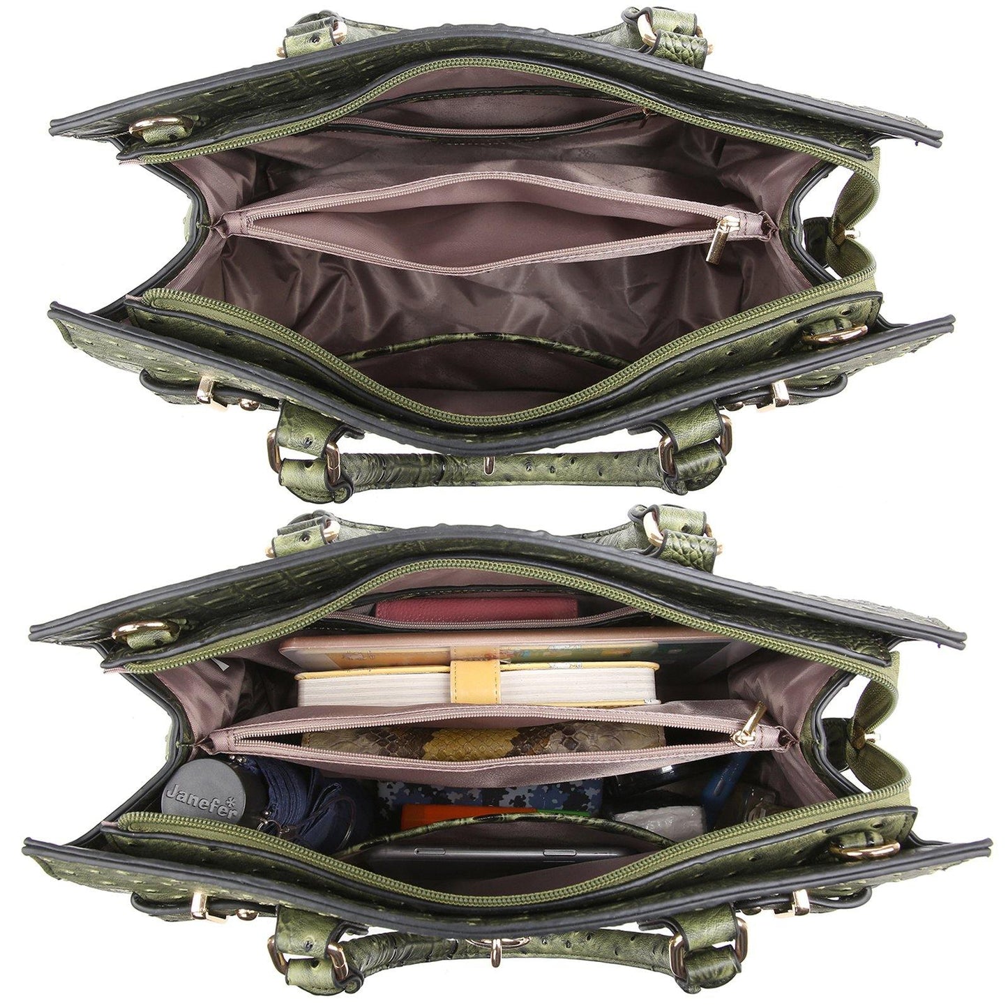 Fashion Emblem Women Handbag and Purses Top Handle Tote Work Bag with Matching Clutch - Dasein Bags