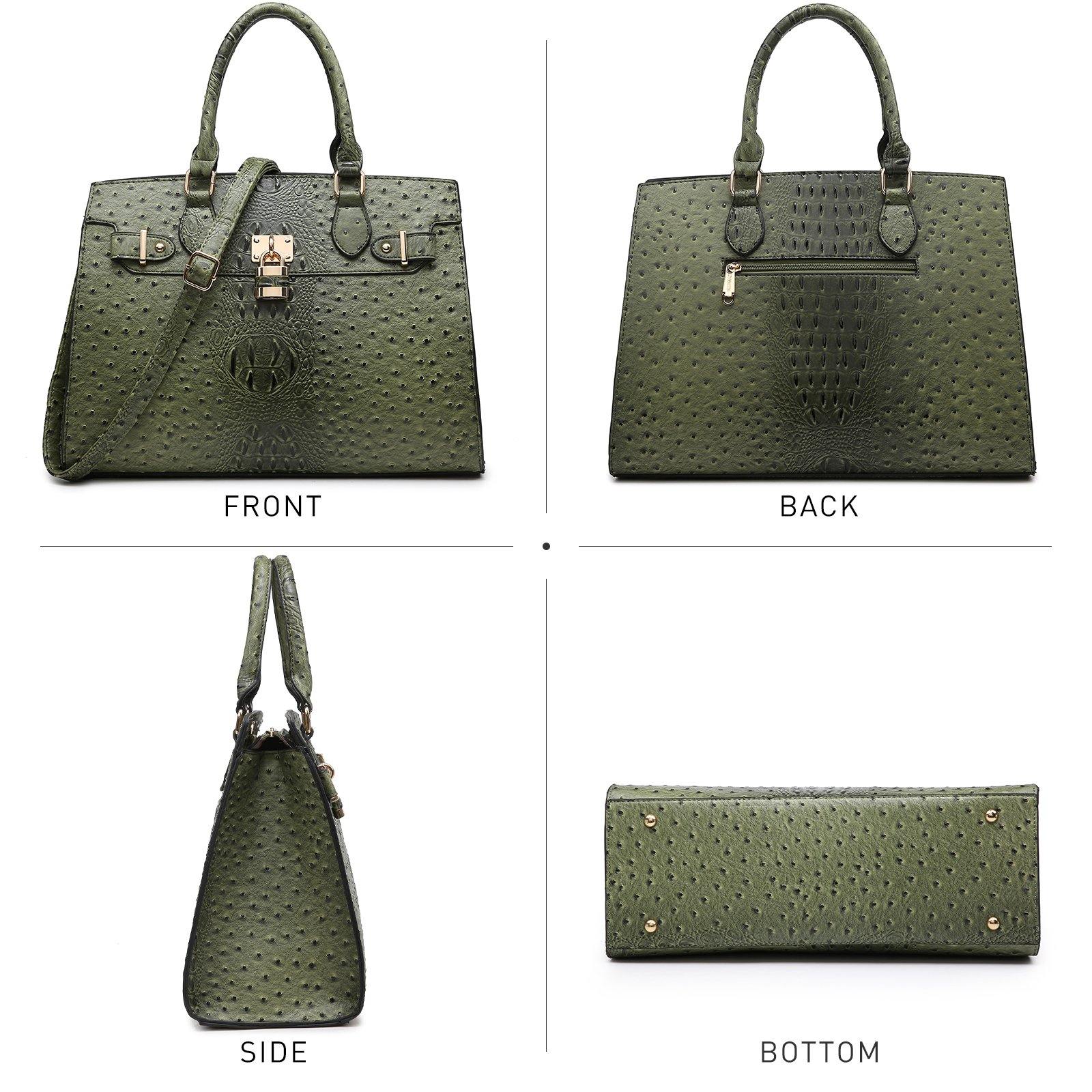 Fashion Emblem Women Handbag and Purses Top Handle Tote Work Bag with Matching Clutch - Dasein Bags