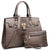 Fashion Emblem Women Handbag and Purses Top Handle Tote Work Bag with Matching Clutch - Dasein Bags