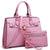Fashion Emblem Women Handbag and Purses Top Handle Tote Work Bag with Matching Clutch - Dasein Bags