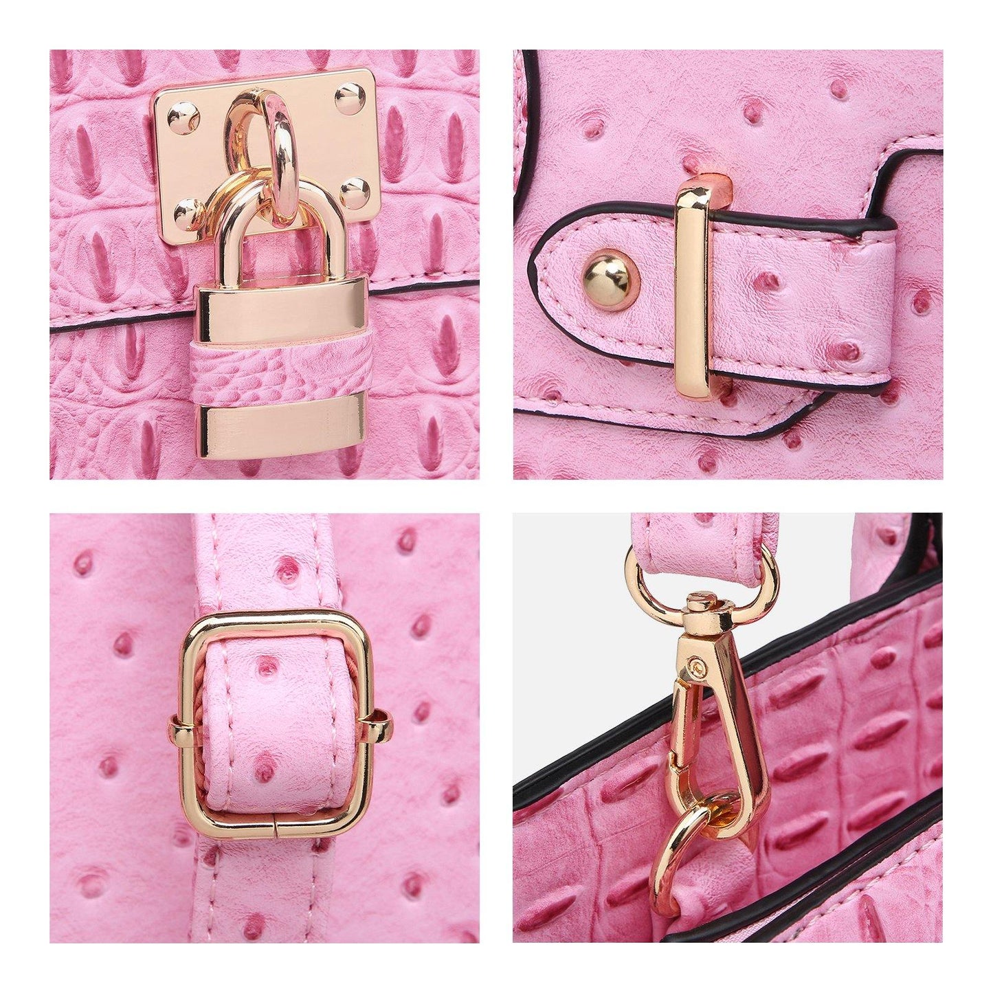 Fashion Emblem Women Handbag and Purses Top Handle Tote Work Bag with Matching Clutch - Dasein Bags