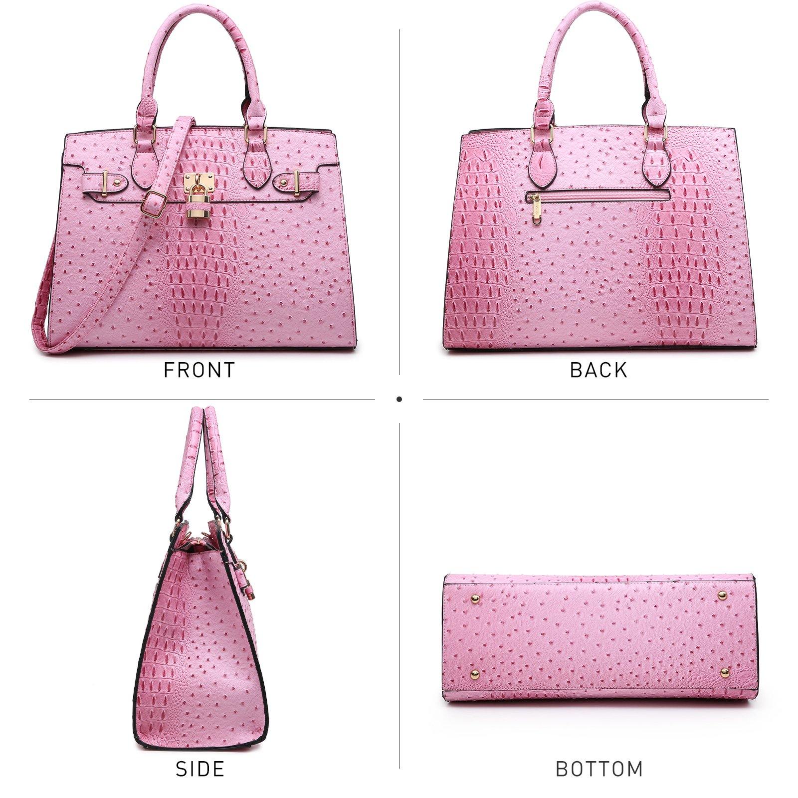 Fashion Emblem Women Handbag and Purses Top Handle Tote Work Bag with Matching Clutch - Dasein Bags