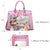 Fashion Emblem Women Handbag and Purses Top Handle Tote Work Bag with Matching Clutch - Dasein Bags
