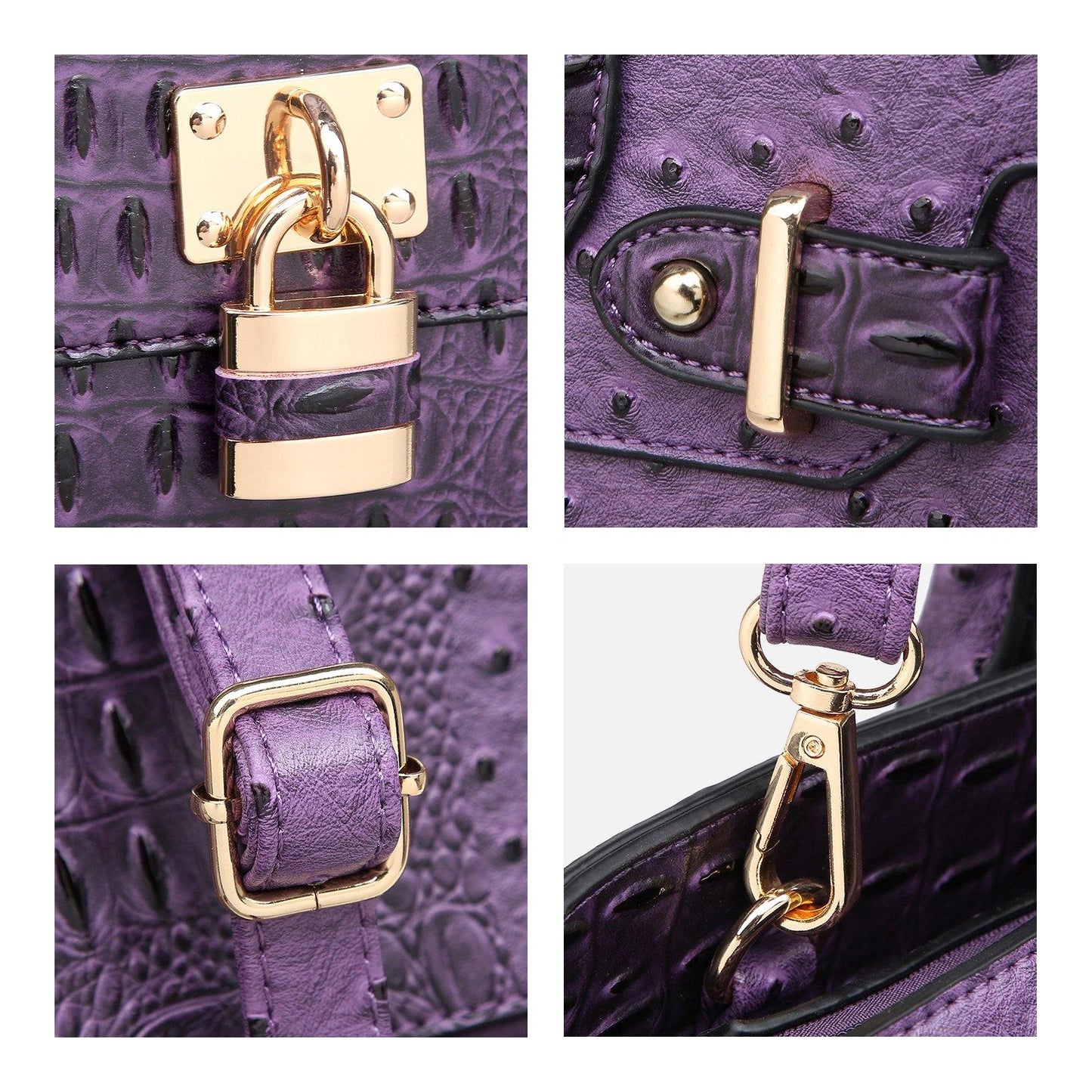 Fashion Emblem Women Handbag and Purses Top Handle Tote Work Bag with Matching Clutch - Dasein Bags