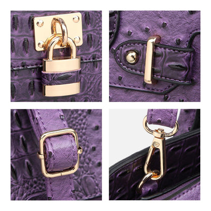 Fashion Emblem Women Handbag and Purses Top Handle Tote Work Bag with Matching Clutch - Dasein Bags