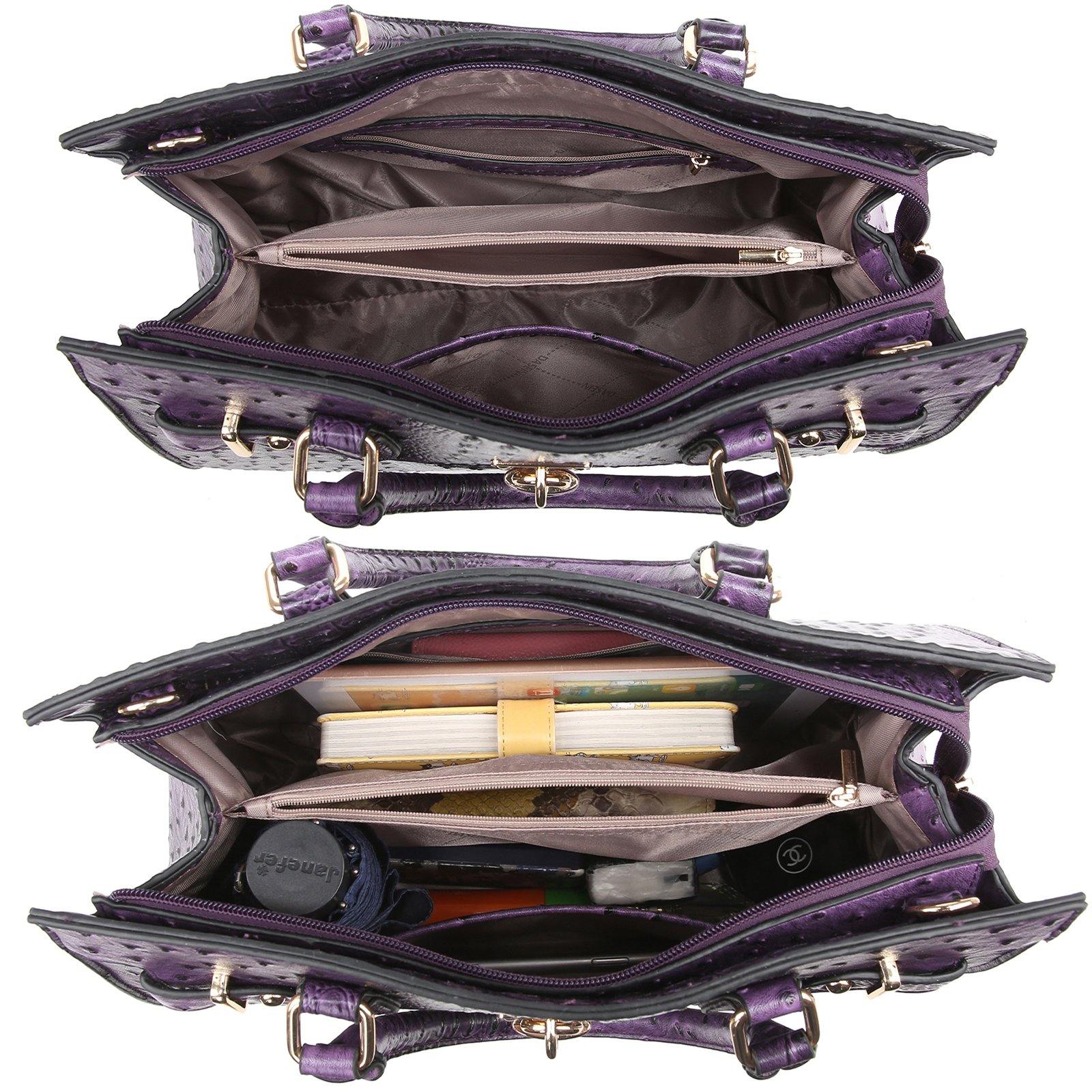 Fashion Emblem Women Handbag and Purses Top Handle Tote Work Bag with Matching Clutch - Dasein Bags