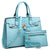 Fashion Emblem Women Handbag and Purses Top Handle Tote Work Bag with Matching Clutch - Dasein Bags