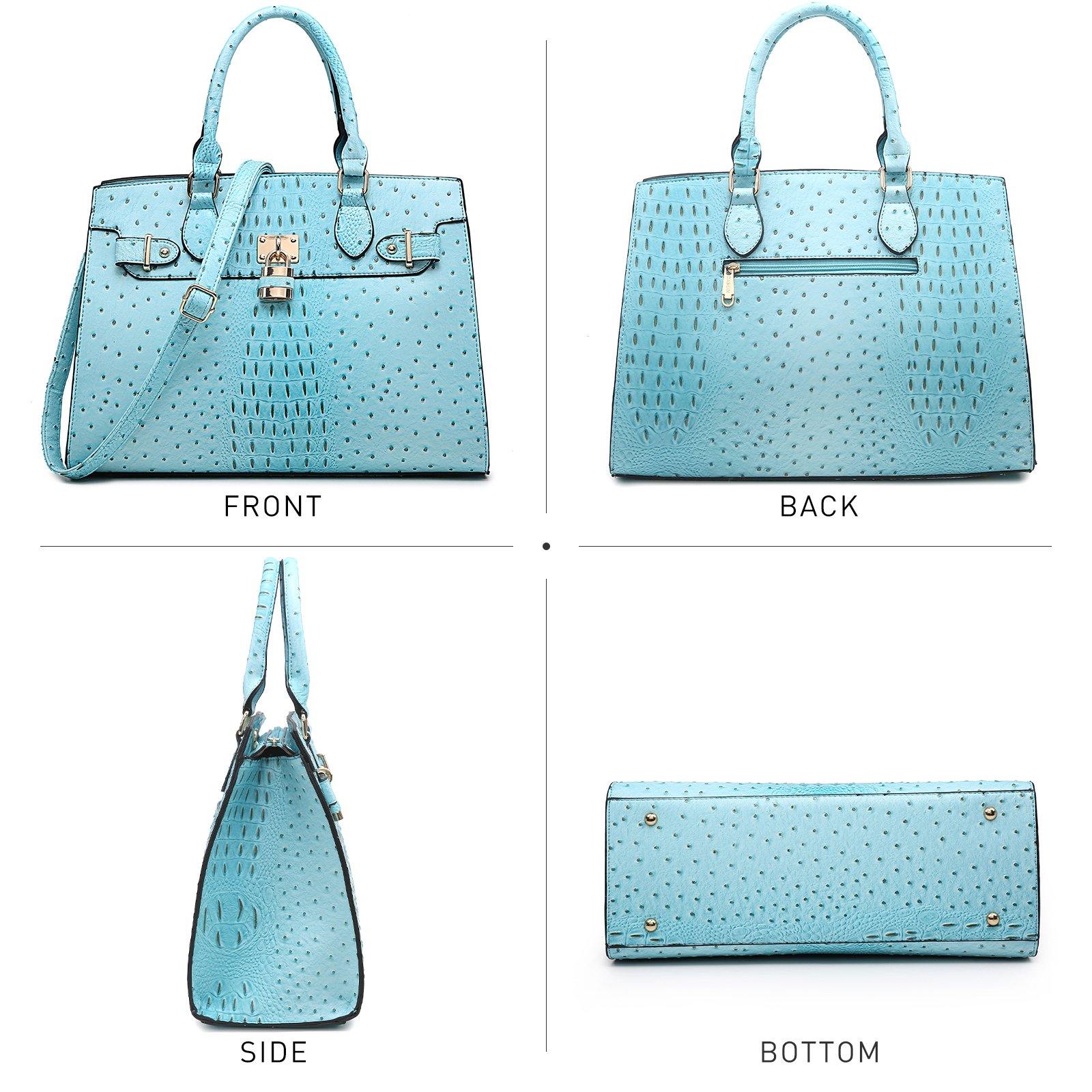 Fashion Emblem Women Handbag and Purses Top Handle Tote Work Bag with Matching Clutch - Dasein Bags