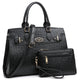 Vegan Leather Women Handbags and Purses Top Handle Tote with Matching Clutch