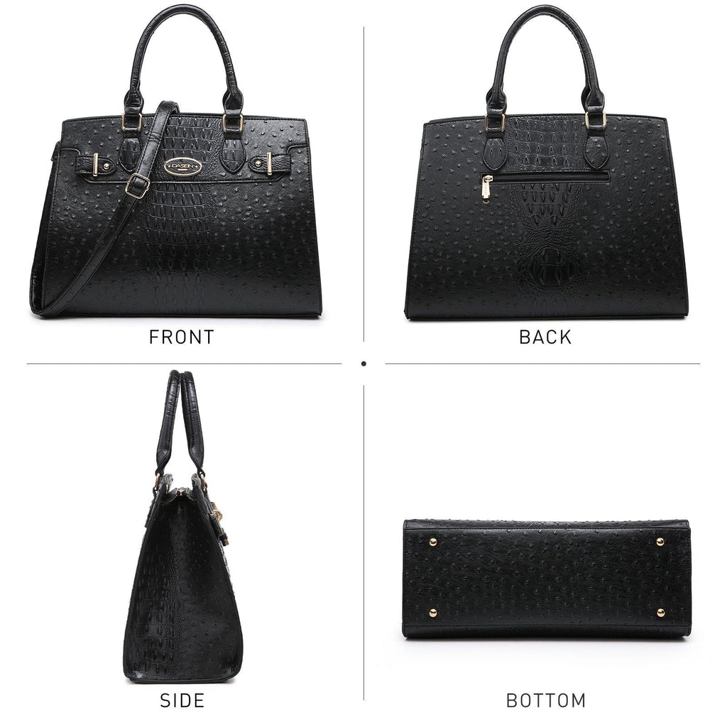 Vegan Leather Women Handbags and Purses Top Handle Tote with Matching Clutch - Dasein Bags
