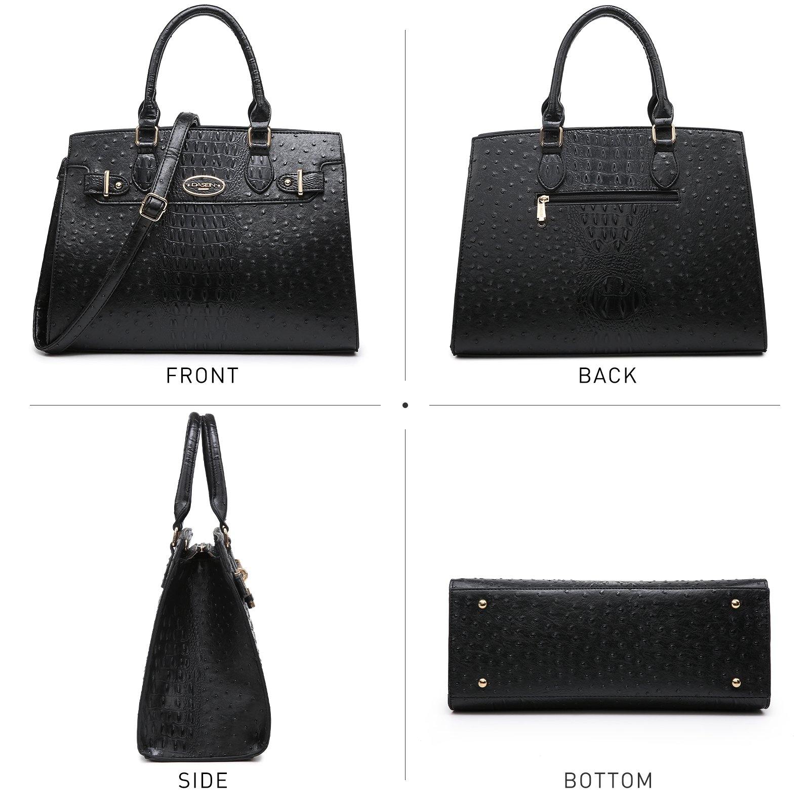 Vegan Leather Women Handbags and Purses Top Handle Tote with Matching Clutch - Dasein Bags