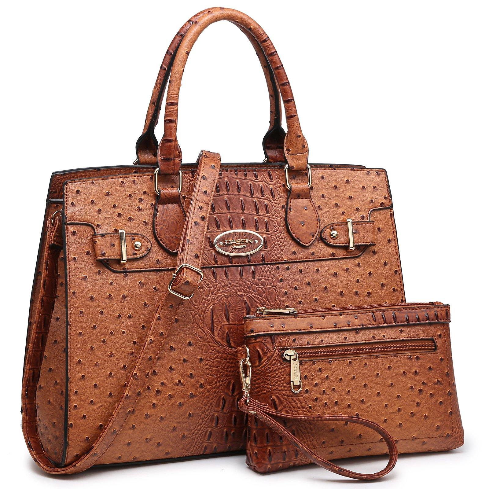Vegan Leather Women Handbags and Purses Top Handle Tote with Matching Clutch - Dasein Bags