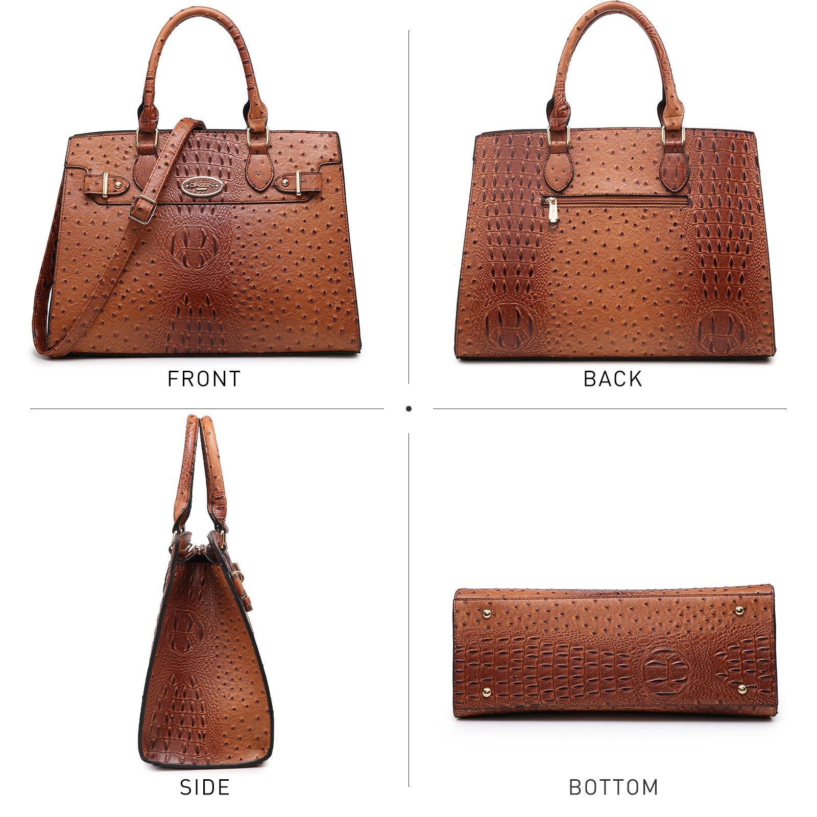 Vegan Leather Women Handbags and Purses Top Handle Tote with Matching Clutch - Dasein Bags