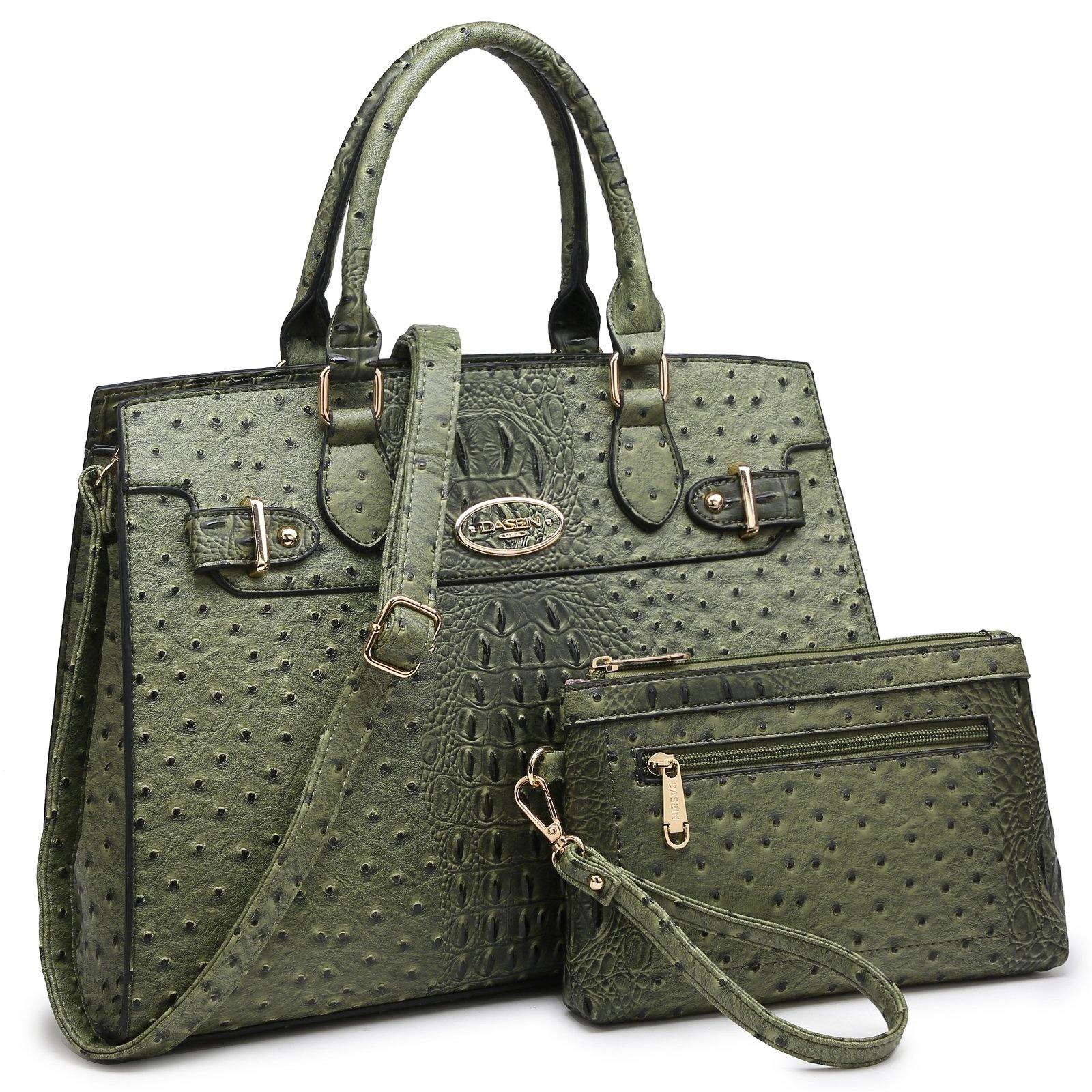 Vegan Leather Women Handbags and Purses Top Handle Tote with Matching Clutch - Dasein Bags
