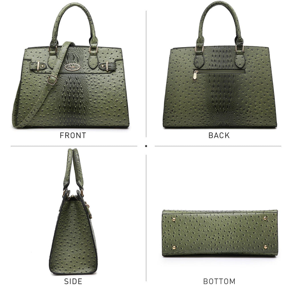 Vegan Leather Women Handbags and Purses Top Handle Tote with Matching Clutch - Dasein Bags
