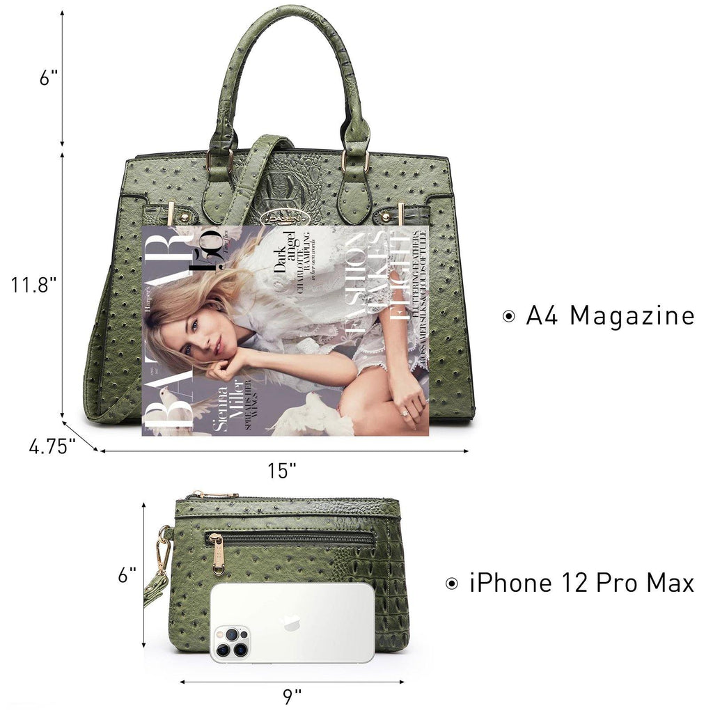 Vegan Leather Women Handbags and Purses Top Handle Tote with Matching Clutch - Dasein Bags