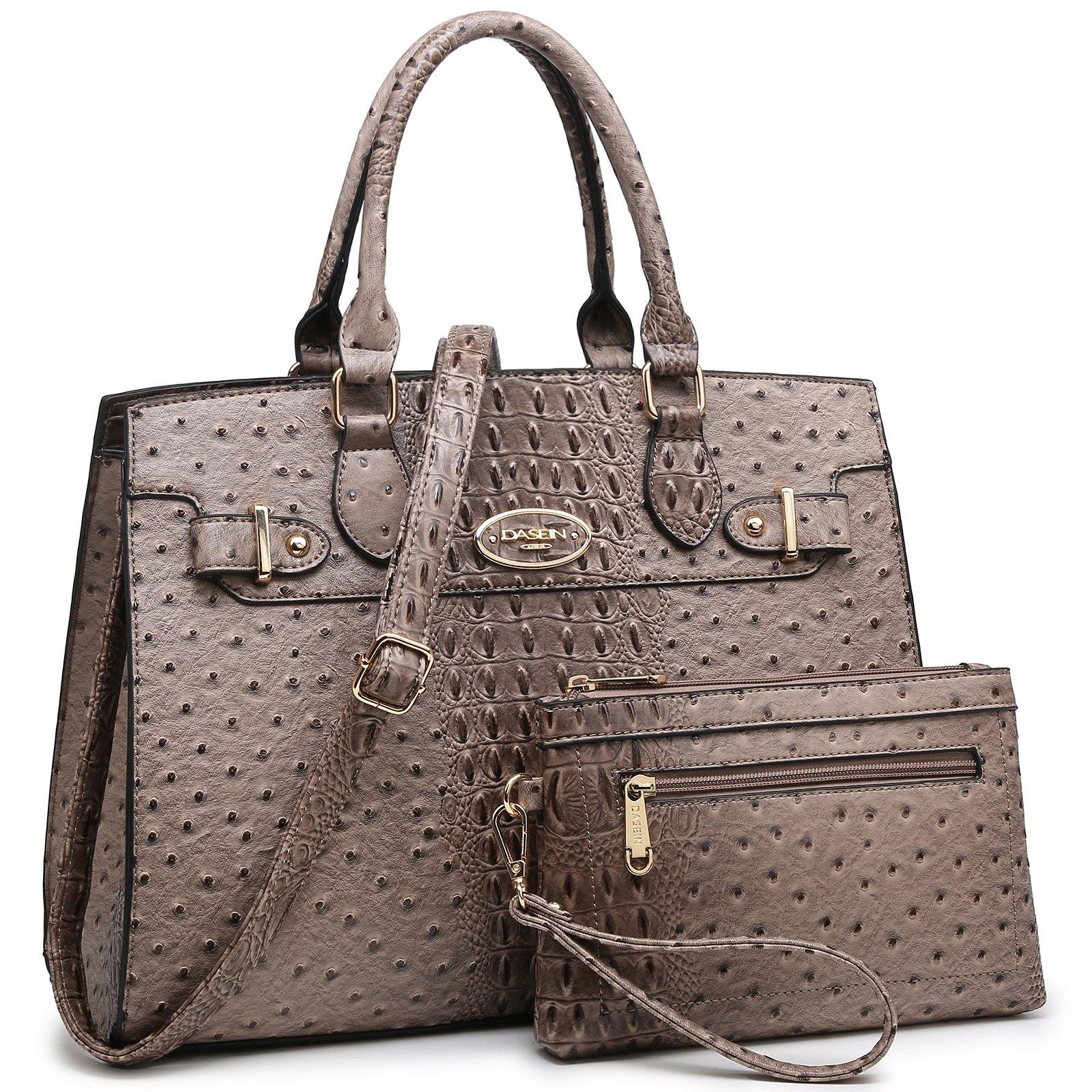 Vegan Leather Women Handbags and Purses Top Handle Tote with Matching Clutch - Dasein Bags