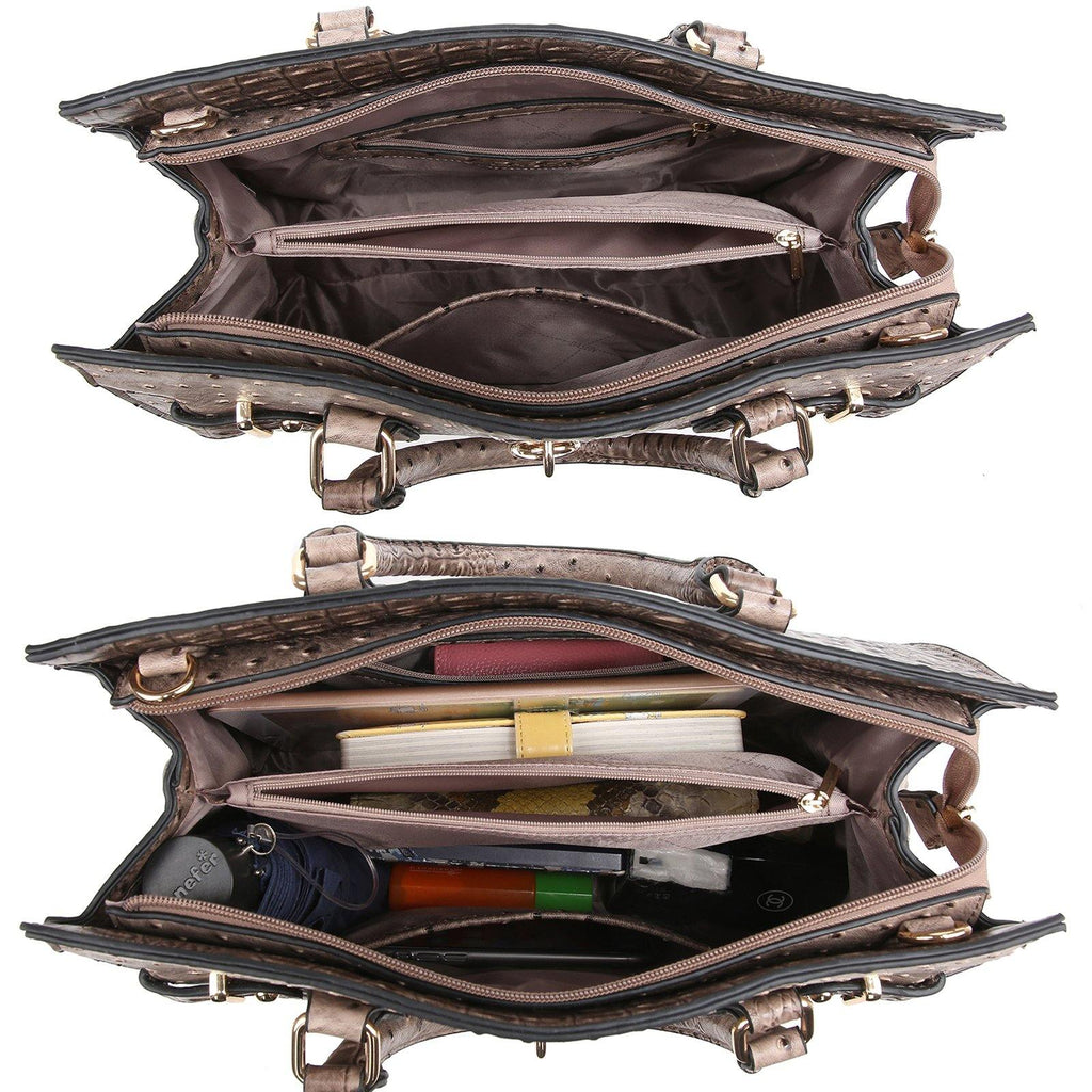 Vegan Leather Women Handbags and Purses Top Handle Tote with Matching Clutch - Dasein Bags
