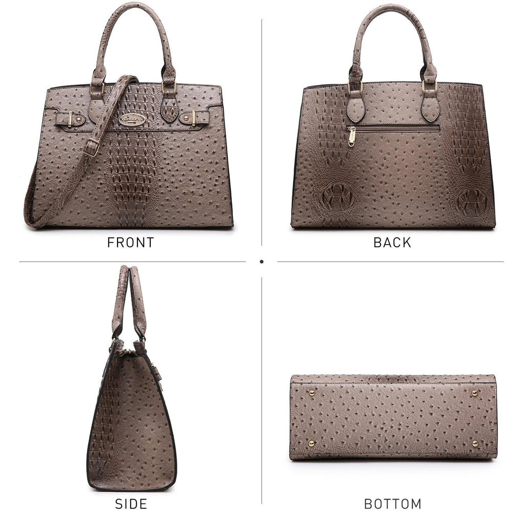 Vegan Leather Women Handbags and Purses Top Handle Tote with Matching Clutch - Dasein Bags