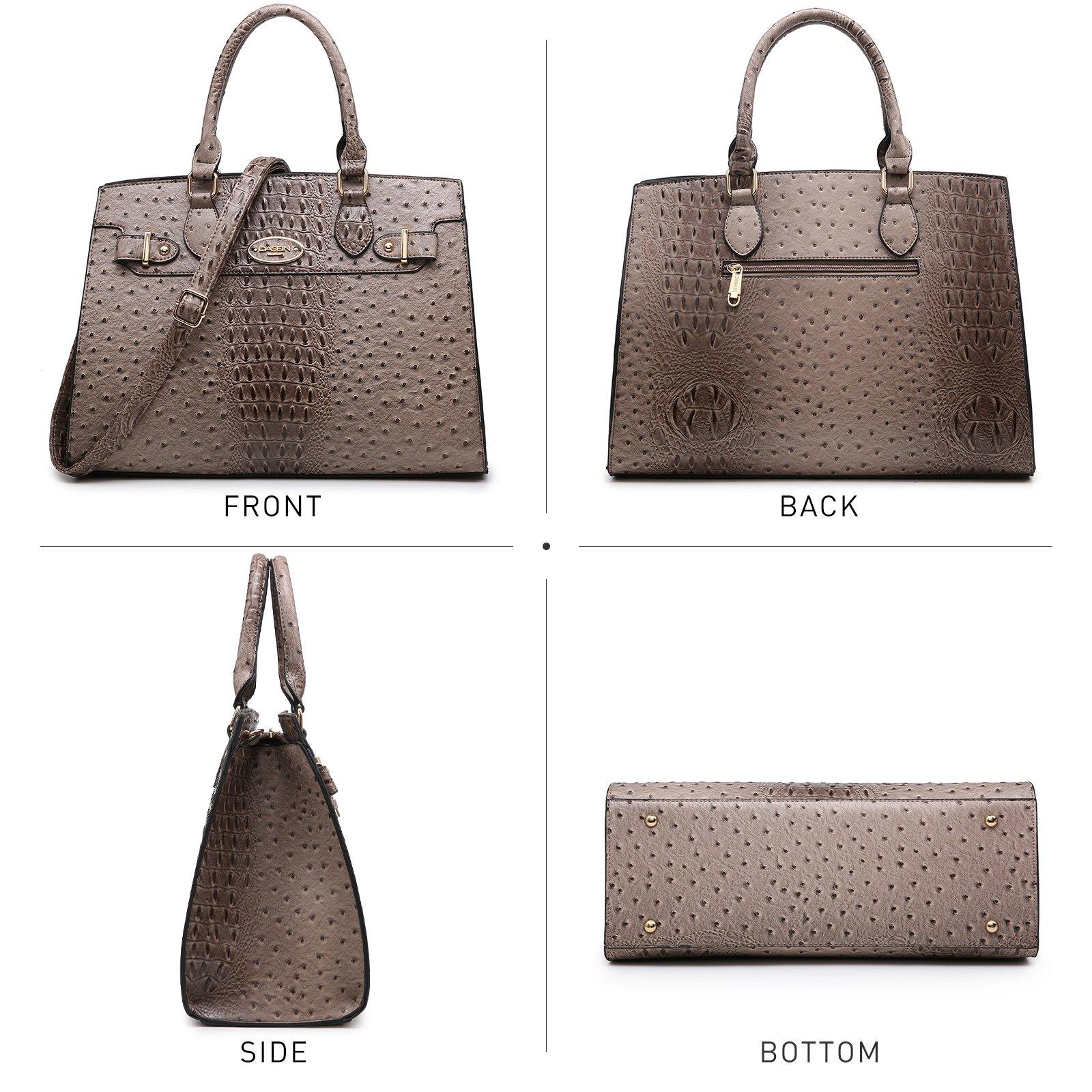 Vegan Leather Women Handbags and Purses Top Handle Tote with Matching Clutch - Dasein Bags